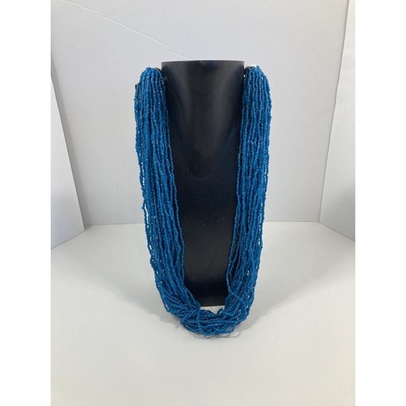 Vintage Artisan Blue Apatite MultiString Beaded Women's Necklace 16" - Picture 2 of 5